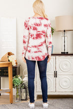 Load image into Gallery viewer, CRISSCROSS V NECK TIE DYE PRINT TOP