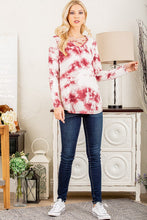 Load image into Gallery viewer, CRISSCROSS V NECK TIE DYE PRINT TOP