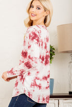 Load image into Gallery viewer, CRISSCROSS V NECK TIE DYE PRINT TOP