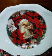 Load image into Gallery viewer, Victorian Santa Fine Porcelain Tray with Handles