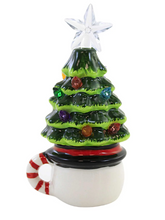 Load image into Gallery viewer, LED Light Up Retro Snowman Mug with Tree Mini Shimmer by Ganz