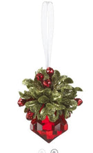Load image into Gallery viewer, Ganz Kissing Krystals Classic Red Teeny Mistletoe Jewel Ornament