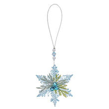 Load image into Gallery viewer, Ganz Kissing Krystals Winter Ice Teeny Snowflake Ornament - Feather