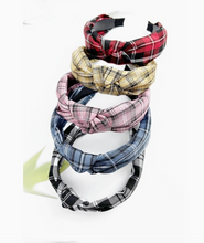 Load image into Gallery viewer, Plaid Knotted Fabric Headband