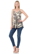 Load image into Gallery viewer, Camouflage Print Reversible Spaghetti Cami - Grey