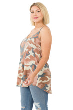 Load image into Gallery viewer, Camouflage Front & Back Reversible Spaghetti Cami Top - Almond