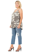 Load image into Gallery viewer, Camouflage Front & Back Reversible Spaghetti Cami Top - Gray