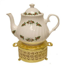 Load image into Gallery viewer, Holly Wreath English Bone China Teapot