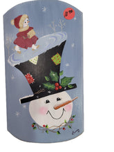 Load image into Gallery viewer, Hand-Painted Wooden Sled for Christmas - Snowman