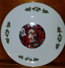 Load image into Gallery viewer, Victorian Santa Fine Porcelain Tray with Handles
