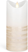 Load image into Gallery viewer, LUXURYLITE™ 3X7" LED Wax Pillar - Champaign Ribbon or Silver Ribbon