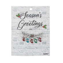 Load image into Gallery viewer, Season's Greetings Jewelry Pins - Stockings, Train or Santa