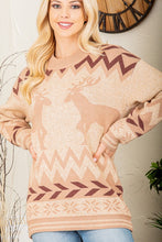 Load image into Gallery viewer, Reindeer Sweater Top - Plus