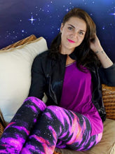Load image into Gallery viewer, Purple Star Dust - Galaxy Leggings