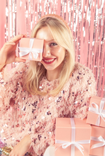 Load image into Gallery viewer, Pink Fuzzy Feather Sequin Holiday Knit Sweater Top - Plus Size