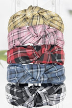 Load image into Gallery viewer, Plaid Knotted Fabric Headband