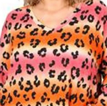 Load image into Gallery viewer, Jacquard Leopard Print Long Sleeve V-Neck Tunic Top