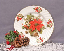 Load image into Gallery viewer, Poinsettia & Pine English Bone China Plates-Set of 2