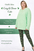 Load image into Gallery viewer, Lucky Clover Curvy Plus Size Leggings - St. Patrick's Day