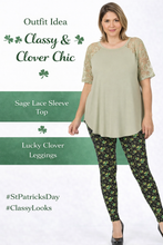 Load image into Gallery viewer, Lucky Clover Curvy Plus Size Leggings - St. Patrick's Day