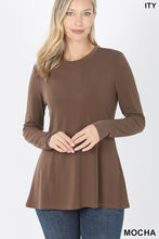 Load image into Gallery viewer, Mocha A-Line Long Sleeve Top