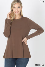 Load image into Gallery viewer, Mocha A-Line Long Sleeve Top