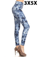 Load image into Gallery viewer, Fifty Shades of Blue Curvy Plus Premium Leggings