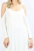 Load image into Gallery viewer, Double Shoulder Strap Cold Shoulder Top - Ivory