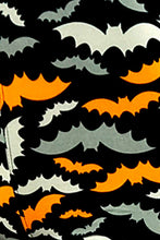 Load image into Gallery viewer, Super Fun Halloween Leggings with Orange, Gray and Light Gray Bats. Great for Boys and Girls.