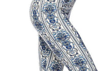 Load image into Gallery viewer, Blue Wallpaper Floral Leggings