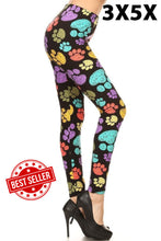Load image into Gallery viewer, Colorful Paws Curvy Plus Size Leggings