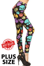 Load image into Gallery viewer, Colorful Paws Plus Size Leggings
