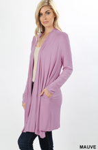 Load image into Gallery viewer, Drape Cardigan - Mauve