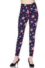 Load image into Gallery viewer, Freedom Stars-4th of July Plus Size Leggings