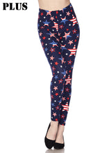 Load image into Gallery viewer, Freedom Stars-4th of July Plus Size Leggings