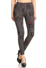 Load image into Gallery viewer, Front view of Frenchies - Cool French Bulldog Leggings showing the high waist and full length.