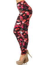 Load image into Gallery viewer, Young at Heart Curvy Plus Size Valentine Leggings
