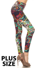 Load image into Gallery viewer, Mixed Paisley Plus Size Leggings