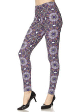 Load image into Gallery viewer, Purple Posy Floral Plus Size Leggings