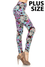 Load image into Gallery viewer, Sugar Skulls Plus Size Leggings