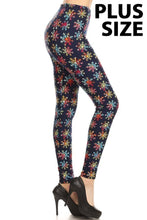 Load image into Gallery viewer, Rainbow Snowflakes Plus Size Leggings
