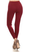Load image into Gallery viewer, Solid Burgundy Plus Size Leggings