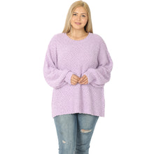 Load image into Gallery viewer, Plus Popcorn Pullover Sweater - Dusty Lavender