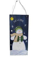 Load image into Gallery viewer, Welcome Hand-Painted Wall Hanging - Snowman
