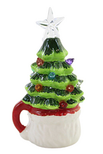 Load image into Gallery viewer, LED Light Up Retro Santa Mug with Tree Mini Shimmer by Ganz
