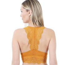 Load image into Gallery viewer, Stretch Lace Bralette - Hourglass Back - Light Mustard
