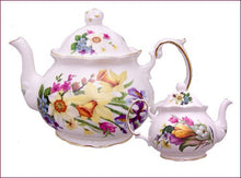Load image into Gallery viewer, Spring Garden Daffodil Crocus English Bone China Teapot
