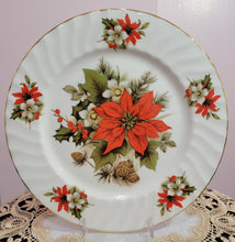 Load image into Gallery viewer, Poinsettia &amp; Pine English Bone China Plates-Set of 2
