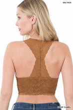 Load image into Gallery viewer, Stretch Lace Bralette - Hourglass Back - Deep Camel
