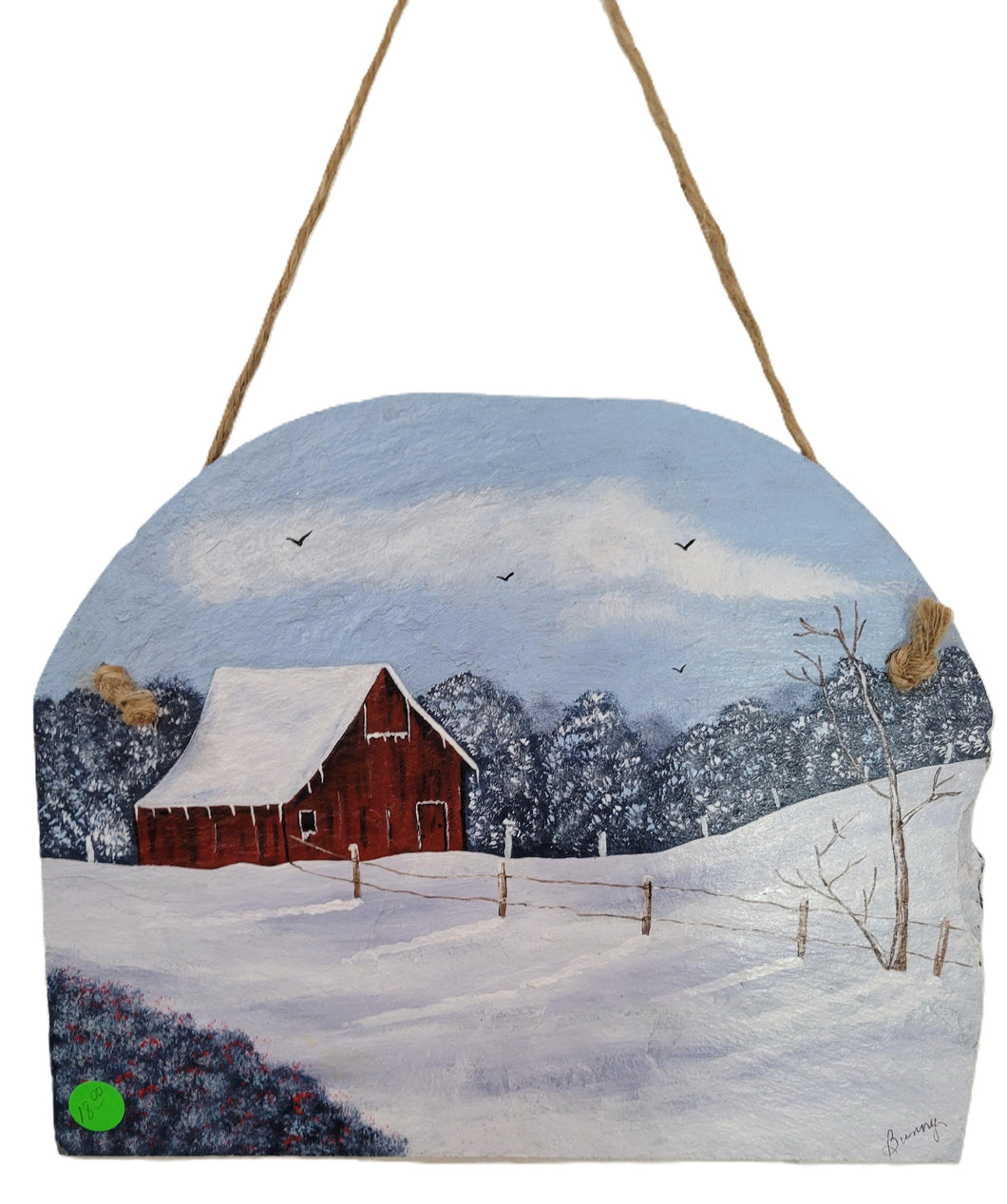 Snow Scene Hand-Painted Slate - Christmas